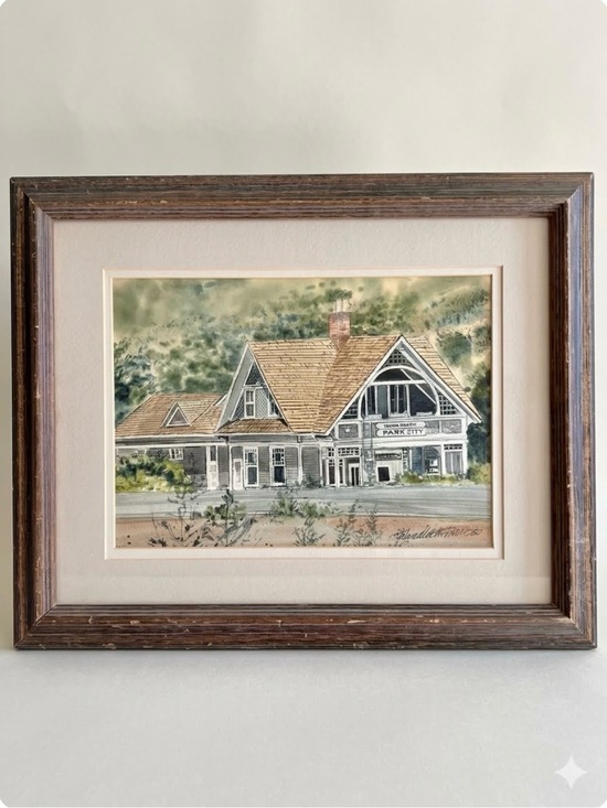Estate Other - Original Watercolor Park City Utah Union Pacific Painting David B Thomas 1986